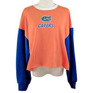 Wear by Erin Andrews UF Florida Gators Cropped Sweatshirt Color Block Womens XL